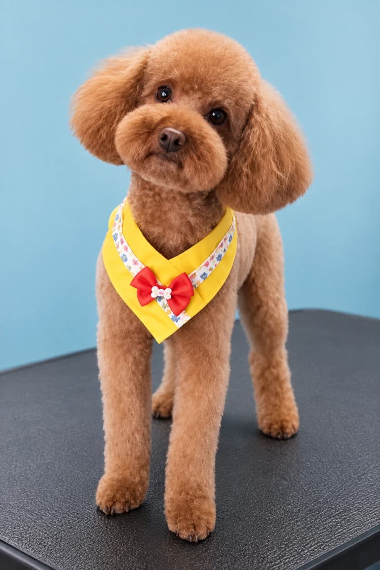 A freshly groomed poodle